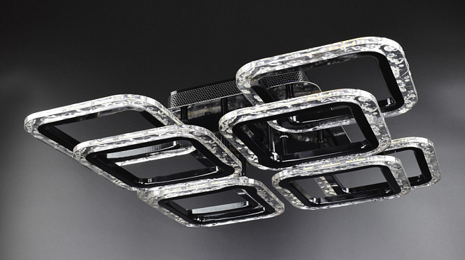 Люстра стельова LED з пультом A2517/4+4XS-bk Чорний 11х46х46 см. Киев - изображение 1