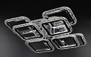 Люстра стельова LED з пультом A2517/4+4XS-ch Хром 11х46х46 см. Киев