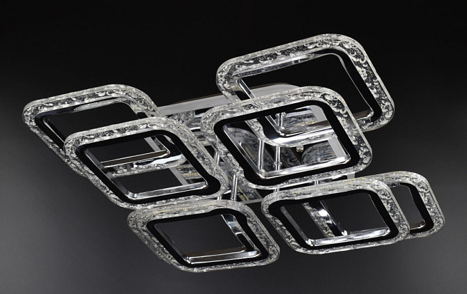 Люстра стельова LED з пультом A2517/4+4XS-ch Хром 11х46х46 см. Киев - изображение 1