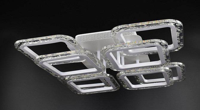 Люстра стельова LED з пультом A2517/4+4XS-wh Білий 11х46х46 см. Киев - изображение 1