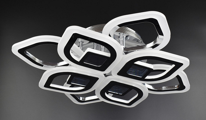 Люстра стельова LED з пультом A2721/4+4S-3D-ch Хром 10х44х44 см. Київ - изображение 1