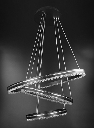 Люстра стельова LED з пультом A55060/3P-bk-ch Чорний 50-140х60х60 см. Киев - изображение 1