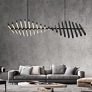 Люстра стельова LED з пультом SP03/1000-k Чорний 15-190х47х100 см. Киев
