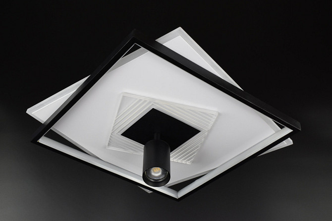 Люстра стельова LED з пультом X088/500 Чорний 10х46х46 см. Киев - изображение 1