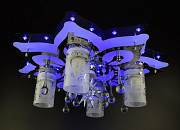 Люстра стельова Космос з кольоровим LED підсвічуванням та авто відключенням з пультом 5561/4+1 Чорни Киев