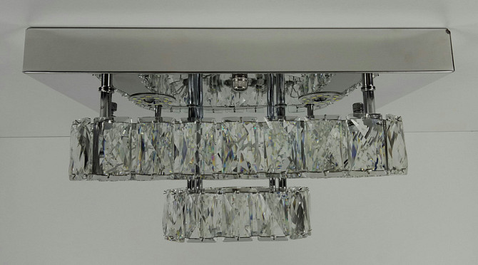 Люстра стельова кришталева LED з пультом C1787/350*350-ch Хром 18х33х33 см. Київ - изображение 1