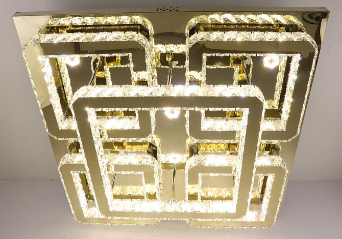 Люстра стельова кришталева LED з пультом C1787/800*800-gd Золото 17х80х80 см. Київ - изображение 1