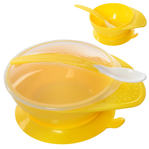 Миска з кришкою та ложкою дитяча Stenson R-83770 15.5х12х8 см Киев - изображение 1