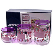 Набір банок для сипких продуктів Luminarc Irises Purple P9216 3 предмета Киев