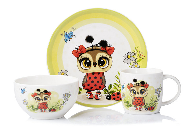 Набір дитячого посуду Ardesto Lucky owl AR-3454-LS 3 предмети Киев - изображение 1