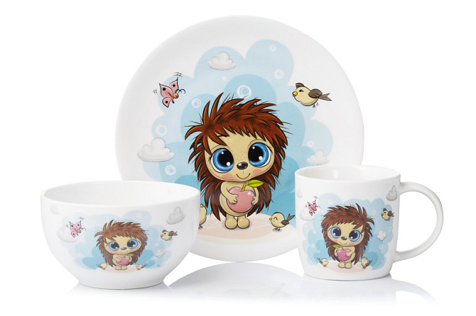 Набір дитячого посуду Ardesto Sweet hedgehog AR-3455-HS 3 предмети Київ - изображение 1