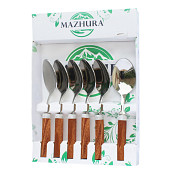 Набір закусочних ложок Mazhura Wood Walnut MZ-506095 6 шт Київ