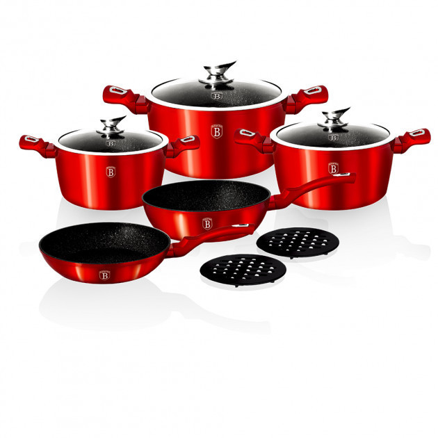 Набір посуду 10 пр Red Metallic Line Berlinger Haus BH-1222-N Київ - изображение 1