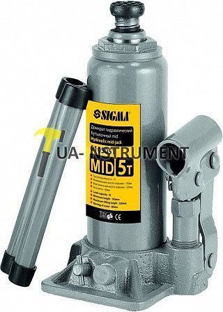 Домкрат гидравлический бутылочный mid 5т H 185-355мм sigma 6105051 Кременчуг - изображение 1