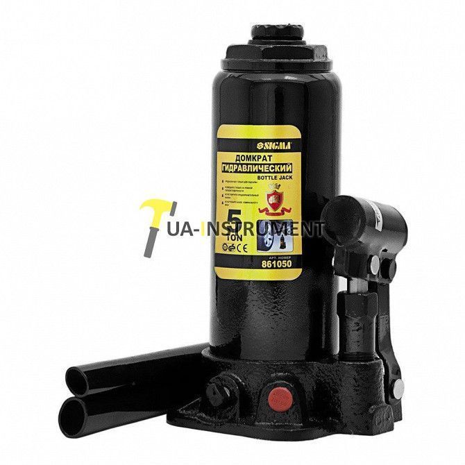 Домкрат гидравлический бутылочный 5т H 216-413мм (кейс) sigma 6102051 Кременчуг - изображение 1