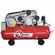 Компрессор ременной 100 л 600 л/мин. 3 цилиндра Intertool PT-0036 Кременчуг