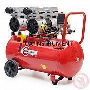 Компрессор 50л, 2х1.5HP, 2х1.1кВт, 220В, 8атм, 270л/мин, малошумный, безмасляный, 4 цилиндра Interto Кременчуг