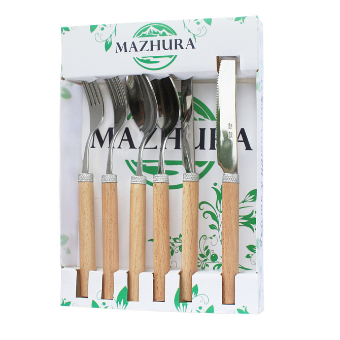 Набір столових приладів Mazhura Beech Wood MZ-505668 6 предметв Київ - изображение 1