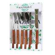 Набір столових приладів Mazhura Wood Walnut MZ-505661 6 предметв Киев