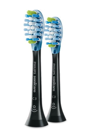 Насадка для щітки Philips Sonicare C3 Premium Plaque Control HX9042-33 2 шт чорна Киев - изображение 1