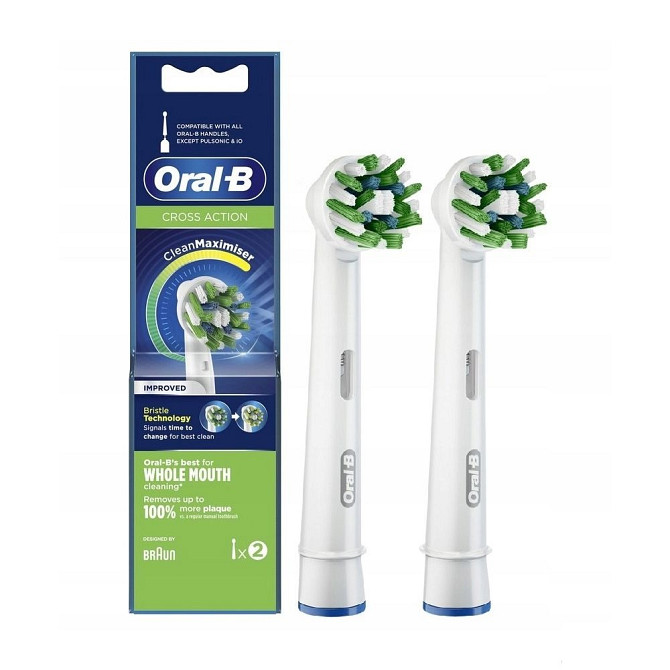 Насадка до електричної щітки Braun Oral-B Cross Action Clean Maximiser EB50RB-2 2 шт біла Київ - изображение 1