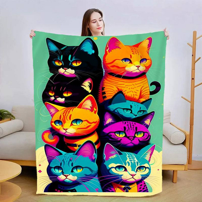 Плед 3D Спостерігаючі котики 2990_B 13450 135х160 см Київ - изображение 1