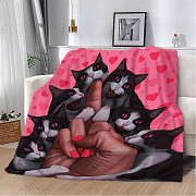 Плед 3D Сміливі котики 2530_A 11961 160х200 см Київ