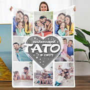 Плед 3D зі своїм фото Найкращий Тато в світі на 8 фото 20222370_C 11535 80х100 см Київ