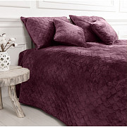 Покривало двоспальне ТЕП Velour Ромб круглий 4-00516-22869 180х240 см бордове Киев
