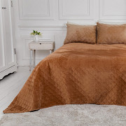 Покривало полуторне ТЕП Velour Ромб 4-00515-22387 150х210 см кавовий Київ