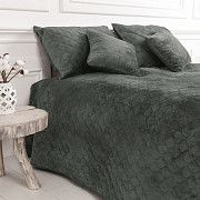 Покривало полуторне ТЕП Velour Ромб круглий 4-00515-22391 150х210 см сіре Київ
