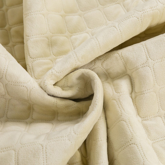 Покривало полуторне ТЕП Velour Ромб круглий 4-00515-22455 150х210 см бежеве Київ - изображение 1