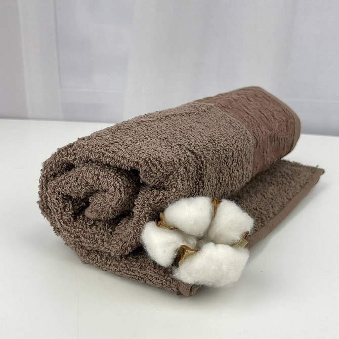 Рушник для обличчя махровий Febo Vip Cotton Botan Туреччина 6397 коричневий 50х90 см Київ - изображение 1