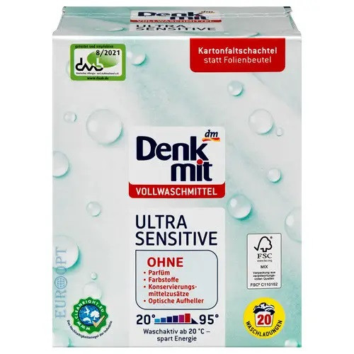 Порошок для прання білої білизни DenkMit Ultra Sensitive 4066447328820 1.35 кг Киев - изображение 1
