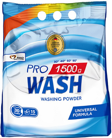 Порошок для прання універсальний 2K Pro Wash 140623 1.5 кг Киев - изображение 1