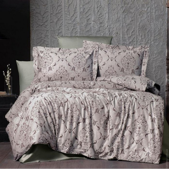 Постільна білизна євро Arya Arya Vogue Органік Жаккард Paris AR-A107256-Anthracite-Gray 200x220 см с Киев - изображение 1