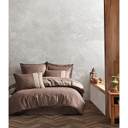 Постільна білизна євро Arya Saheser Сатин жаккард Brillant AR-A107302-brown 200х220 см коричнева Киев