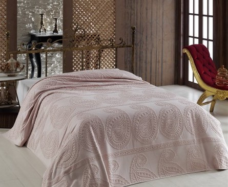 Простирадло махрове полуторне Arya Misley AR-TR1001609-rose 160х220 см рожеве Киев - изображение 1
