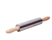 Скалка Kamille Ø5*38см з обертовим валом з нержавіючої сталі і дерев'яними ручками 7777 Київ