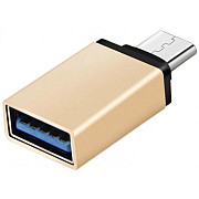 DM Перехідник OTG USB C to USB 0.1 м Gold (Код товару:34130) Харьков