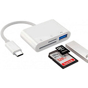 DM Кардрідер 3 in 1 Type-C to USB и SD/TF Card White (Код товару:34455) Харьков