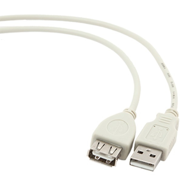 USB подовжувач Cablexpert CC-USB2-AMAF-75CM/300 USB 2.0 AM/AF 0.75 м White (Код товару:35077) Харьков - изображение 1