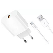 Мережевий зарядний пристрій Jellico AK165 1USB 22.5W + cable Type-C White (Код товару:35454) Харьков