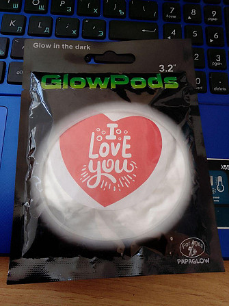 Значок Glow Pods неоновий 8,5*8,5см i love you Київ - изображение 1