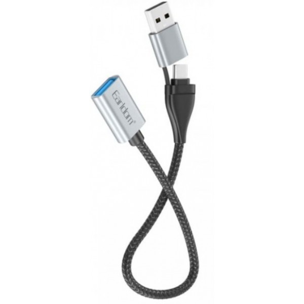 Адаптер Earldom ET-OT83 OTG USB-C&USB-A to USB3.0 Black (Код товару:35684) Харьков - изображение 1