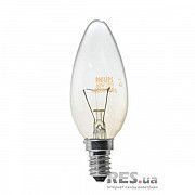 Лампа накаливания B35 40Вт Е14 свеча прозрачная PHILIPS Київ