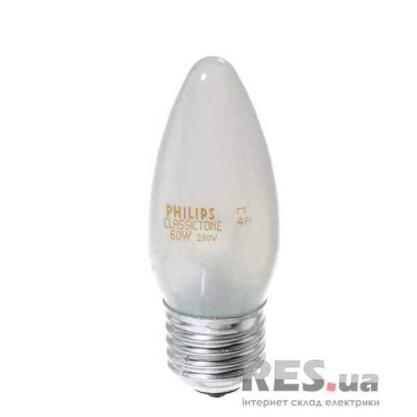 Лампа накаливания B35 40Вт Е27 свеча матовая PHILIPS Київ - изображение 1