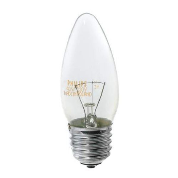 Лампа накаливания B35 40Вт Е27 свеча прозрачная PHILIPS Київ - изображение 1