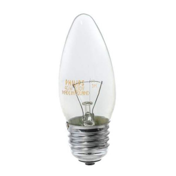 Лампа накаливания B35 60Вт Е27 свеча прозрачная PHILIPS Київ - изображение 1