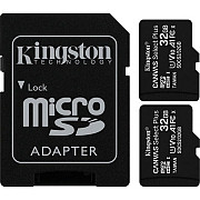 Карта пам'яті Kingston microSDHC 2x32GB Canvas Select Plus UHS-I Class 10 + SD-ad (SDCS2/32GB-2P1A)  Харьков